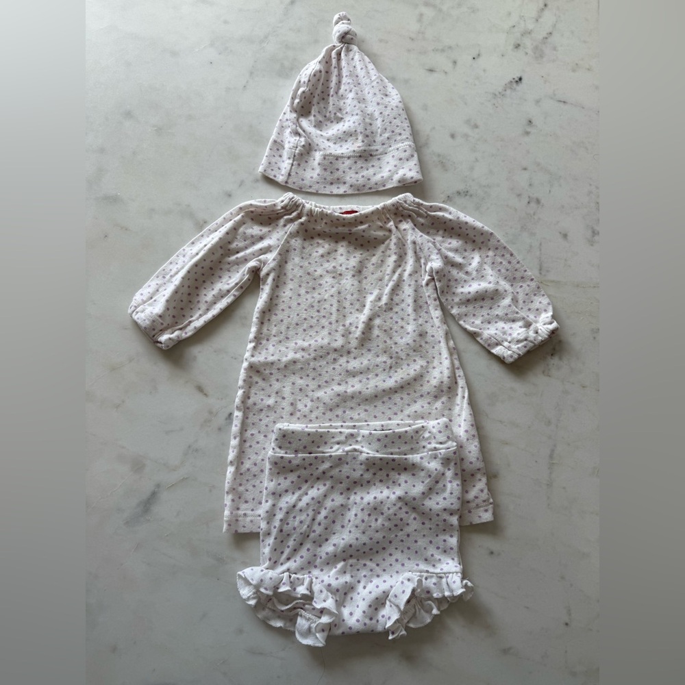 Milkbarn White and Purple Baby Matching Set